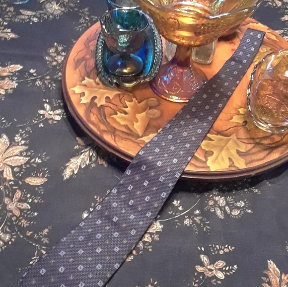 Tommy Hilfiger blue pattern silk tie - Picture 7 of 9